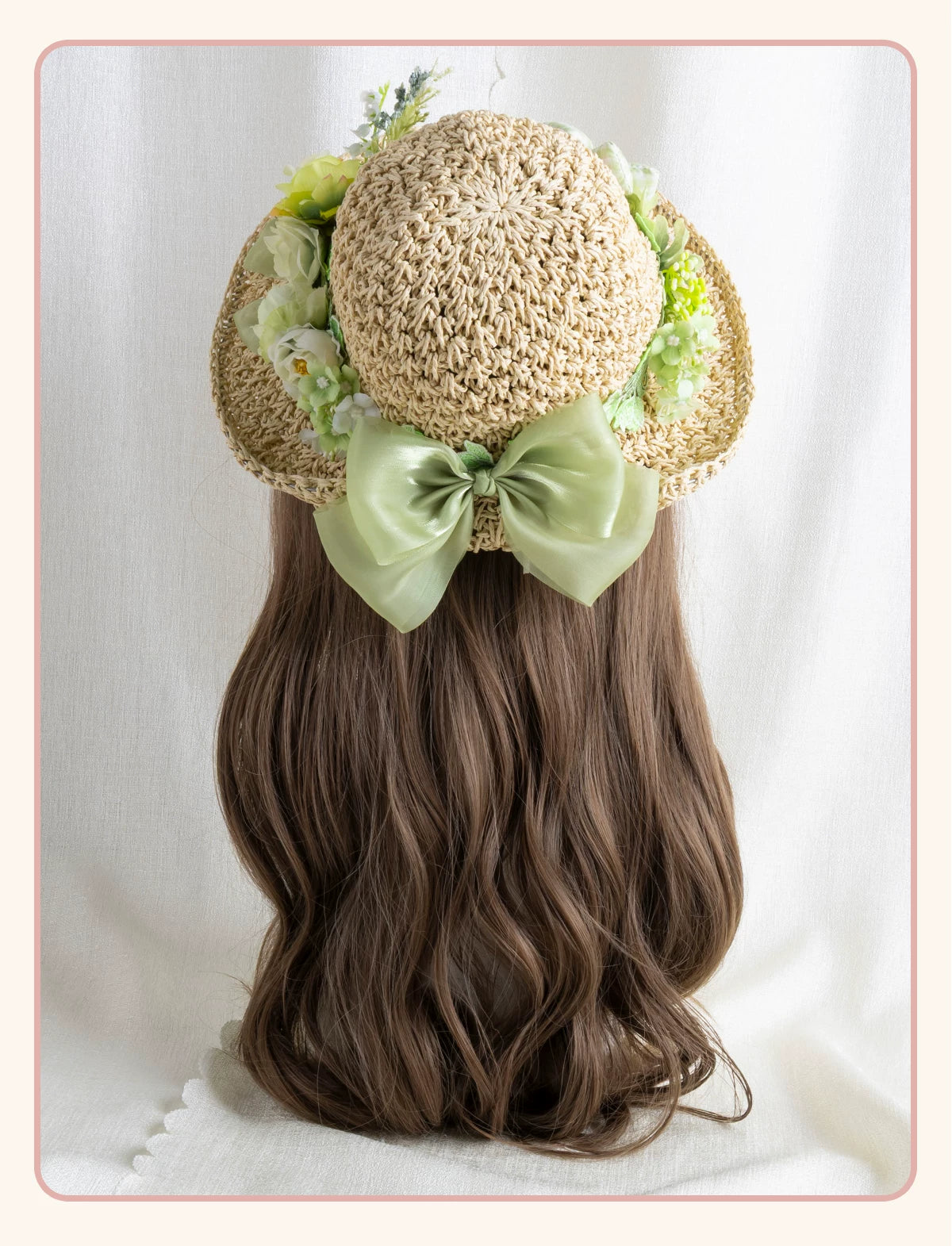 Stardust Rose - Floral Meadow - Woven Straw Sun Hat with Floral Trim