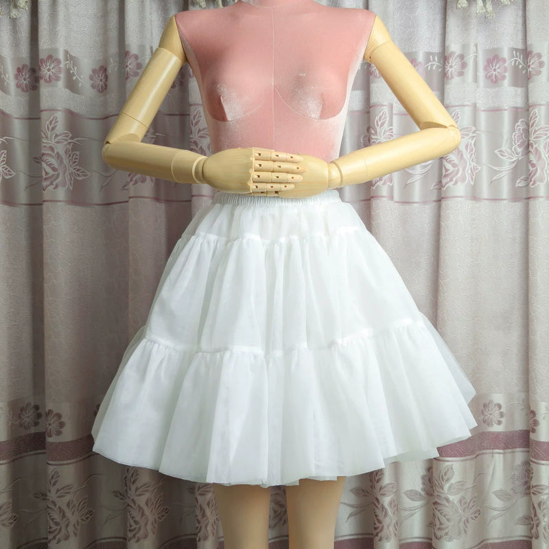 Hoop-Free Lolita Petticoat - 45/60 cm, Everyday or High Volume — 45 cm White - Everyday Volume