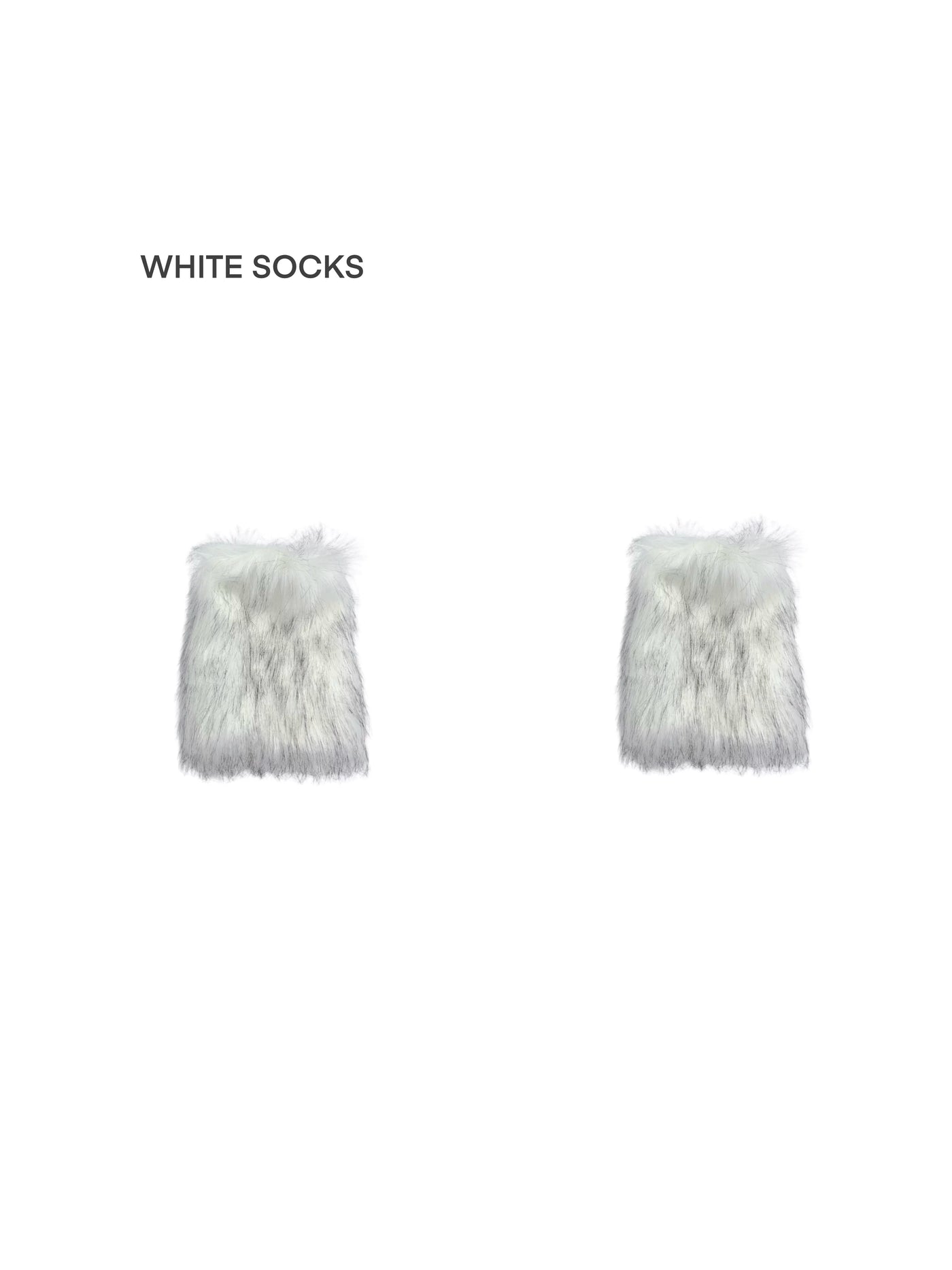 White Socks - Winter Shag - High and Short Faux-Fur Leg Warmers