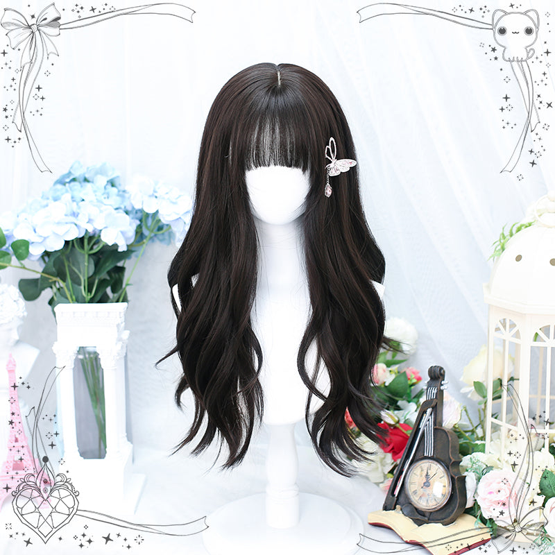 Dalao Home - Daily Long Curly Wavy Black Tea - Lolita Wig Wig