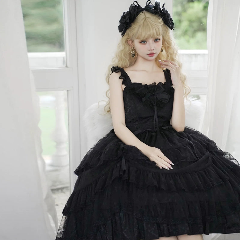 Eieyomi - Iris Love - Gothic Princess Lolita JSK Dress & Elegant Chiffon Top