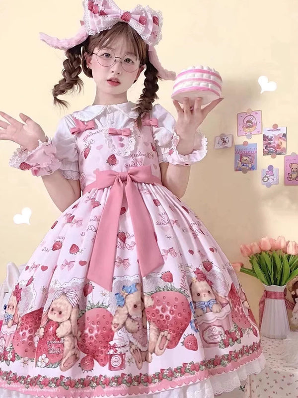 Yueele - Pink Summer - Plus-Size Lolita Outfit Set - front view