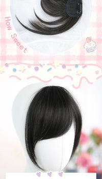 Dalao Home - detachable fringe top hairpiece - Fringe Top Hairpiece (Side-Swept Fringe), Black Tea