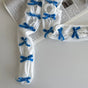 White + Medium Blue Bow / One Size