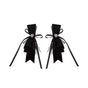 Black Oxygen Ion Bow Hair Clips, pair (one size, choose M) In stock / S