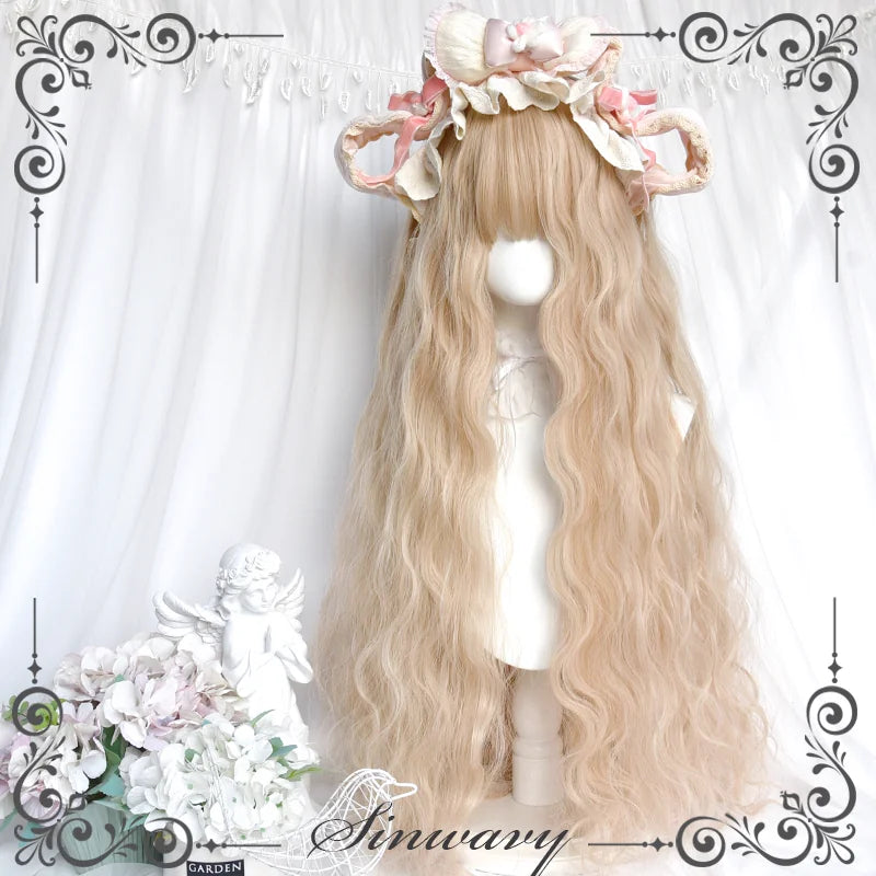 Sinwavy Milky Foam 80cm beige curly wig - view 5