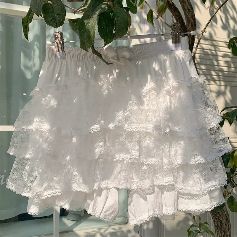 Daily Lolita Bloomers, Floral Cotton Summer Leggings One Size White -normal quality