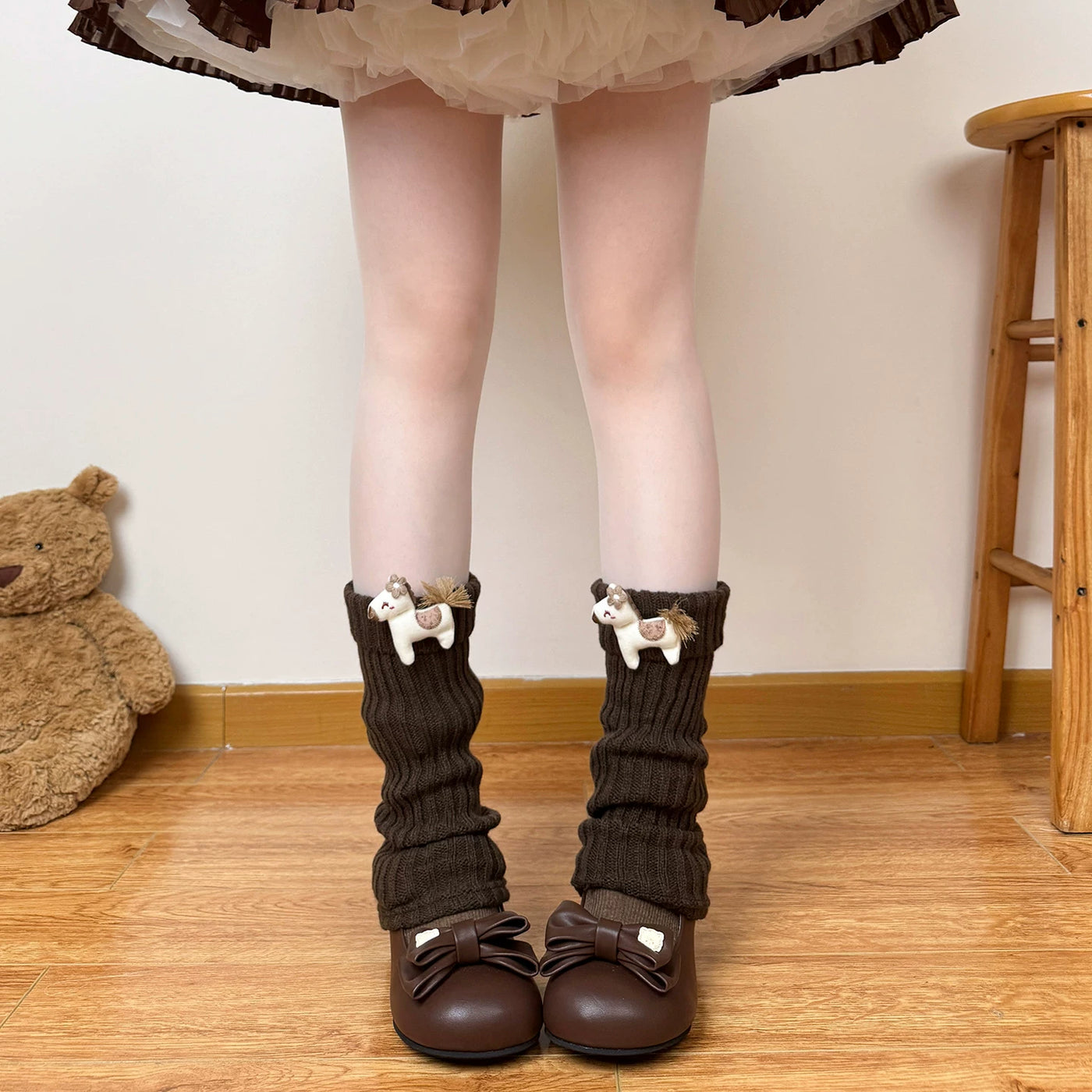 Chubby Bear Tales - Coffee & Khaki Collection - Decorative Slouch Sock Covers