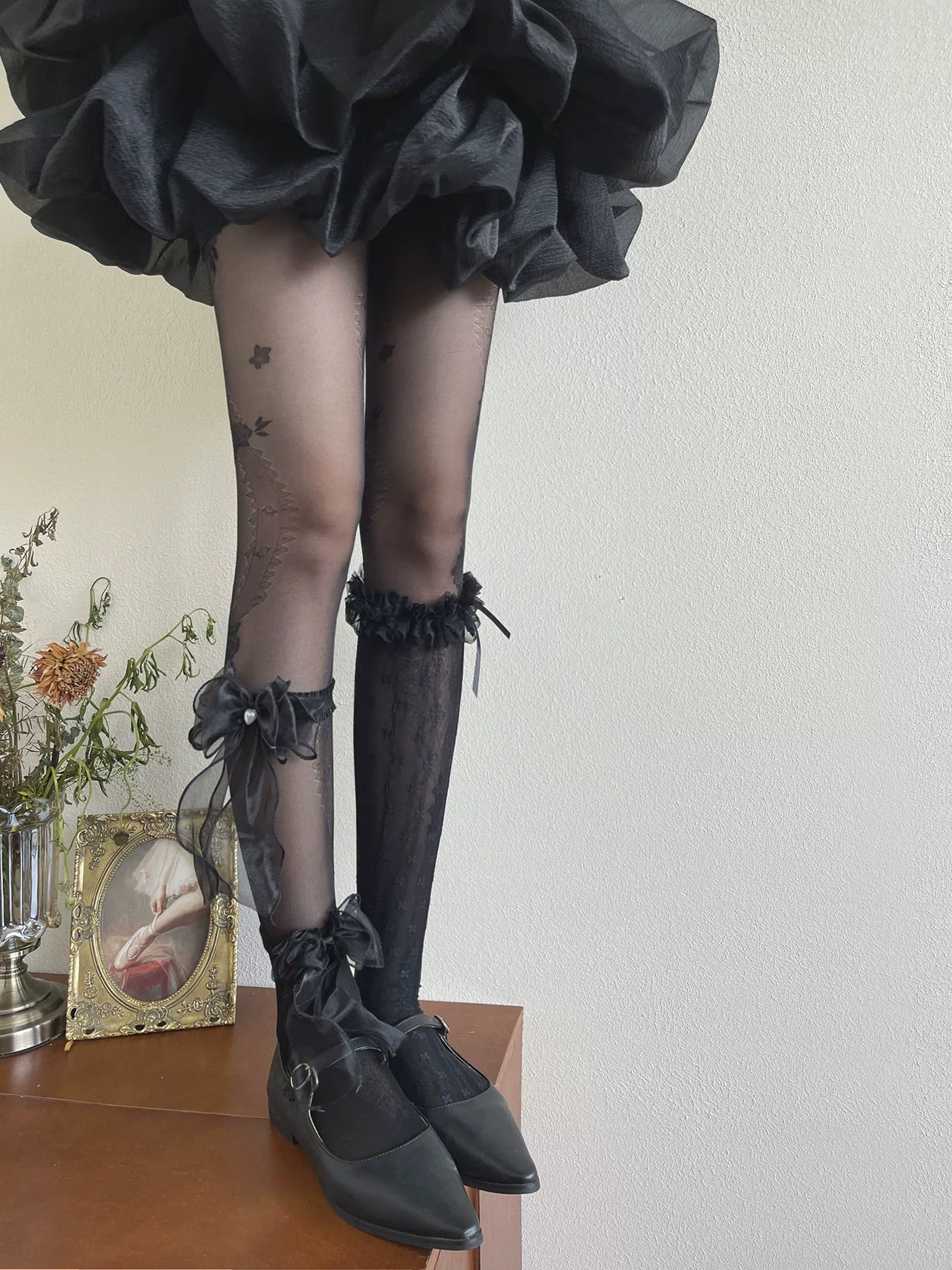 Sock Noble - Layering Lace - Tights, Fabric Socks, Crystal Socks & Leg Ring Options with Lace Details