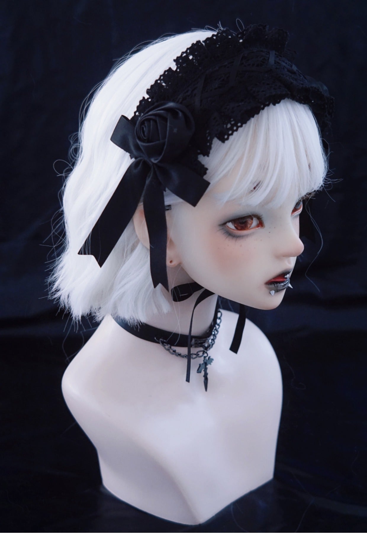 Strange Sugar - Gothic Handmade Black Rose Hairband - Headwear