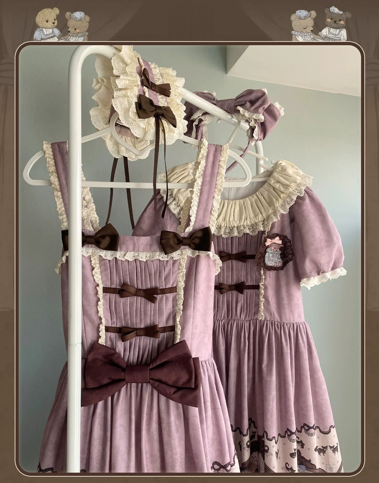 Sweet Dreams Baa-Baa -Vintage Bear- Original Design Lolita JSK