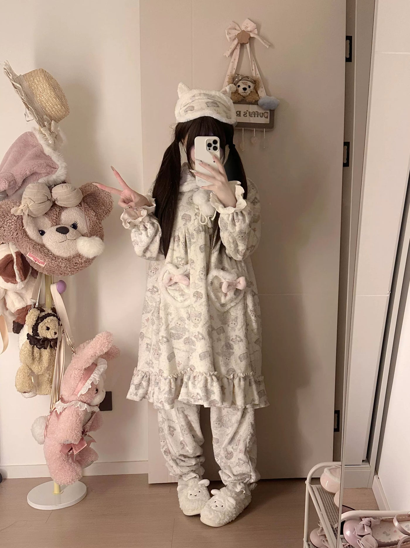 Dream Fu - Bunny Sleepwear - Pajama set with a pastel rabbit print