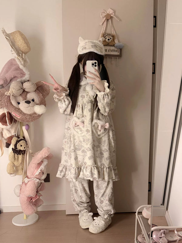 Dream Fu - Bunny Sleepwear - Pajama set with a pastel rabbit print