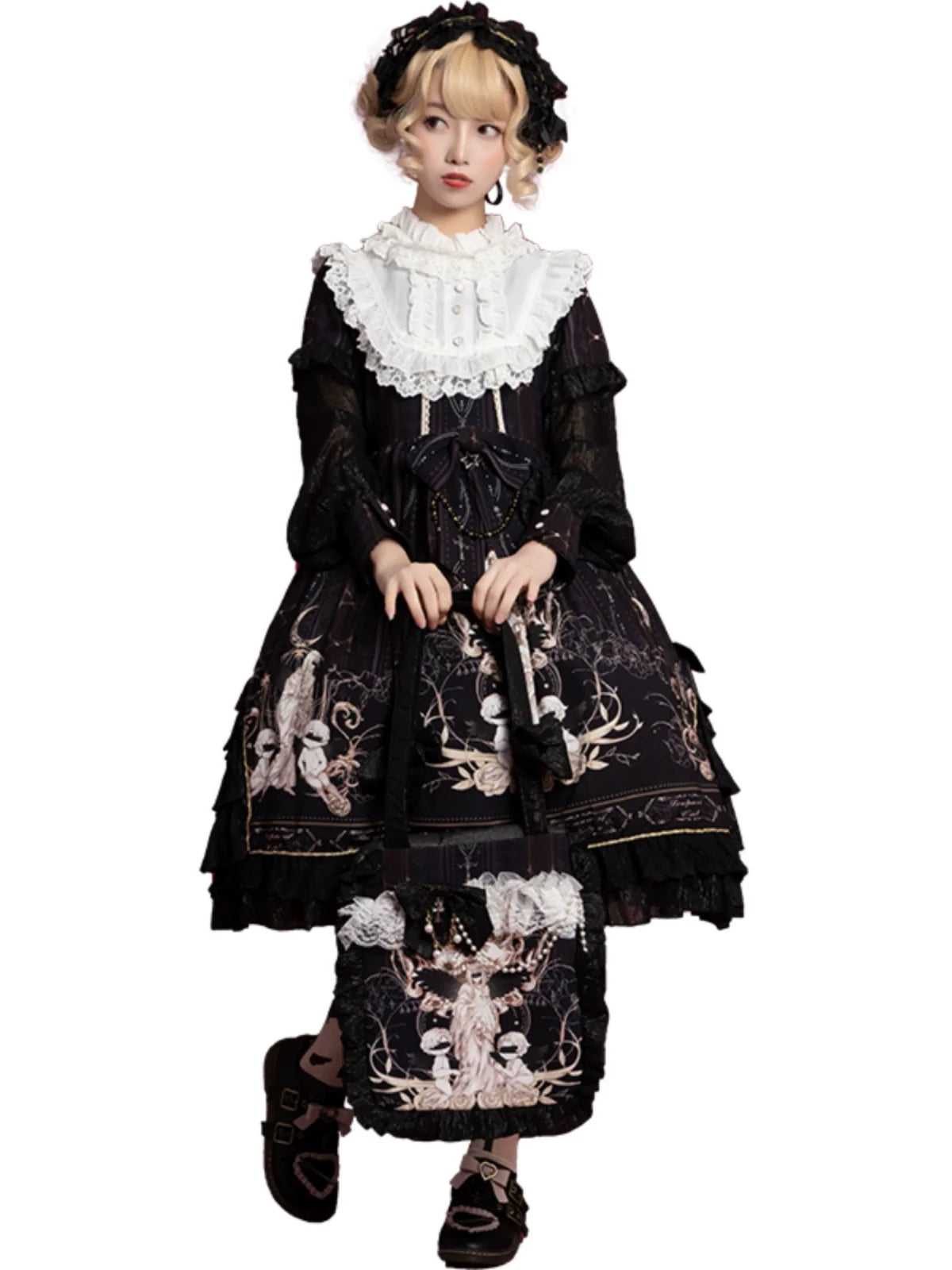 OCELOT - Chiffon Classic Lolita OP Dress - Long Sleeve OP Dress