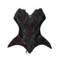 Crimson Velvet Corset Top with Zip and Lacing / S