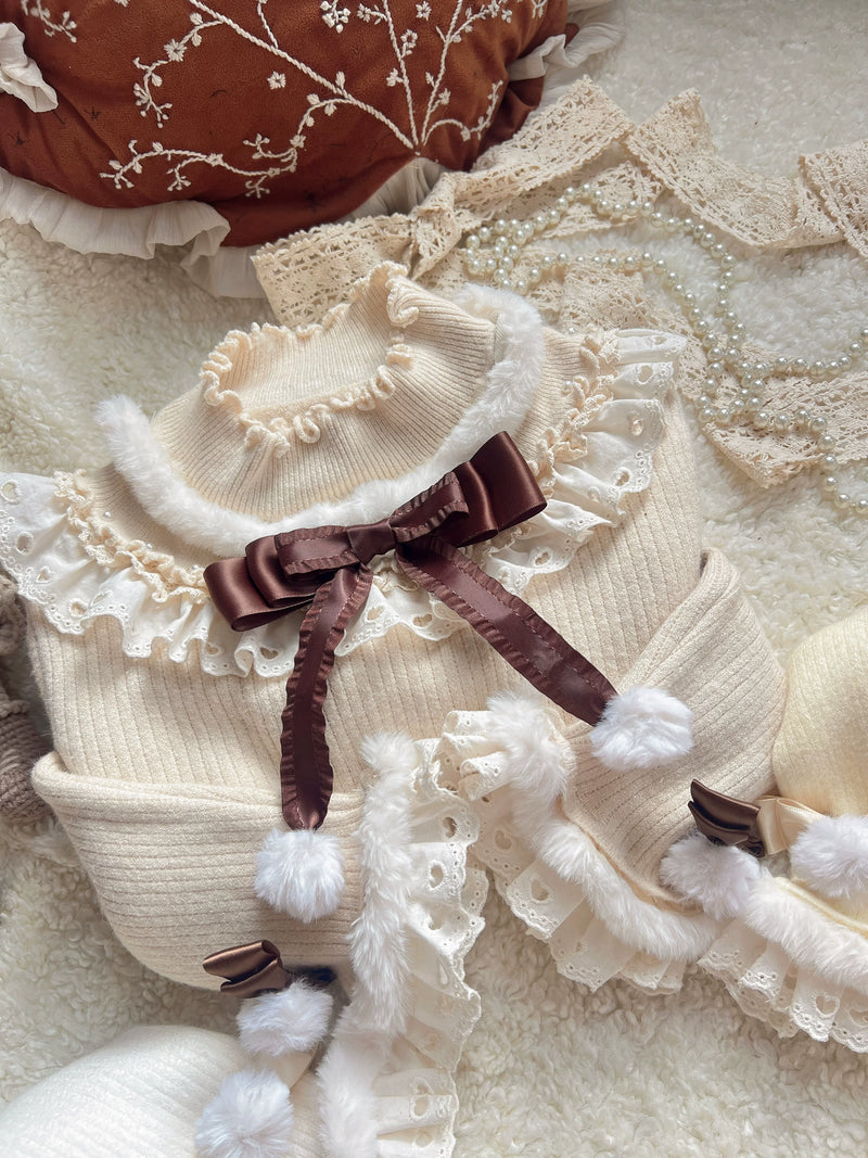 Deer Mansion Fleece-Lined Long-Sleeve Lolita Layering Top — additional product view