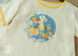 S / T-shirt court jaune à imprimé à motifs ronds