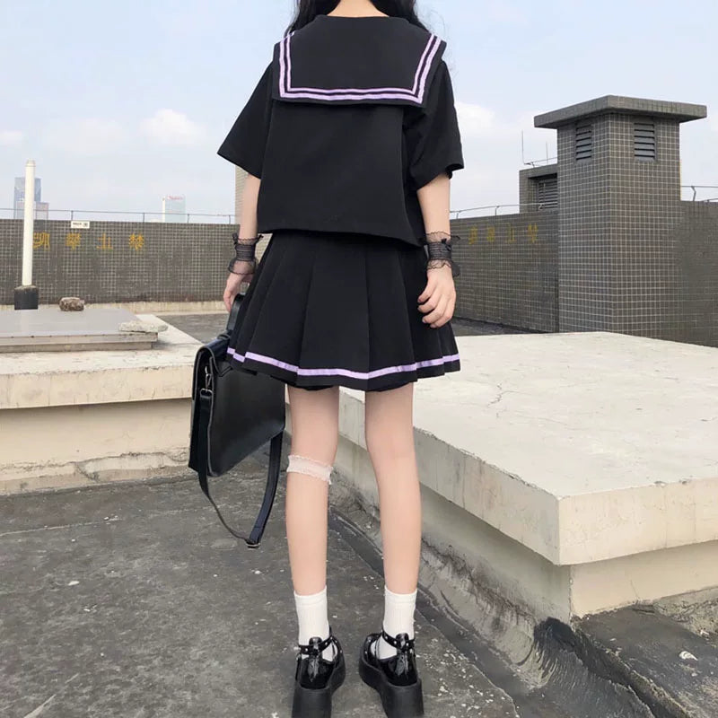 Yueele - Midnight Sailor - Plus-Size Lolita Outfit Set - detail view 4