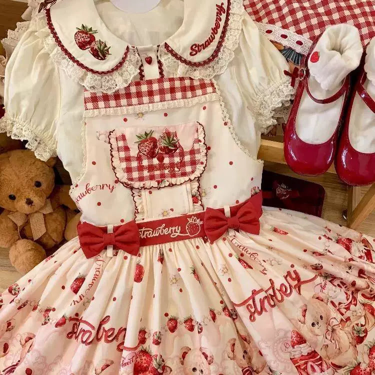 Sweetheart Dream Machine - Velvet Strawberry - Short-Sleeve Inner Blouse