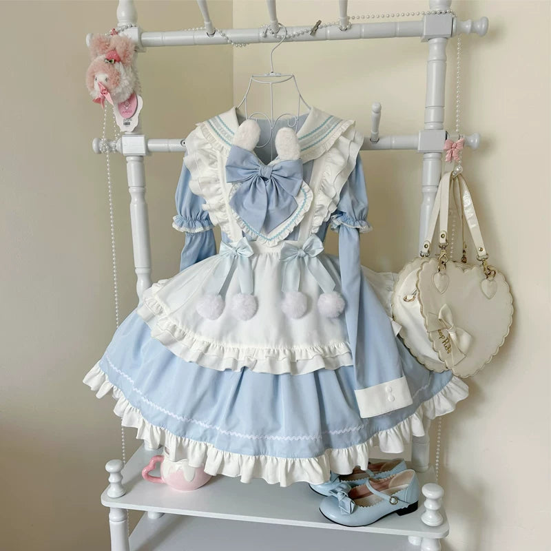 Lady Han Sweet Bunny Ball Lolita dress featuring a cute, pastel-colored OP with bunny details and lace accents.