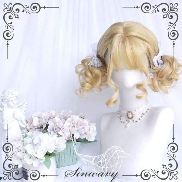Angel-gold short curly doll wig - view 1