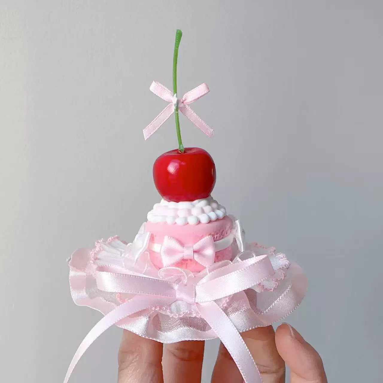 Golden Pikaka - Cherry and Strawberry Cake Collection - Frosted Small Top Hat with Fruit Toppings