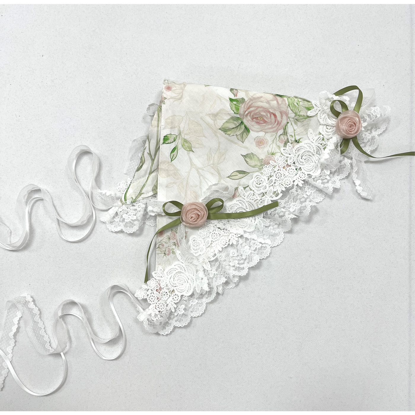 rosedecheese - Aphrodite's Spring - Green-and-White Long Skirt with Botanical Print