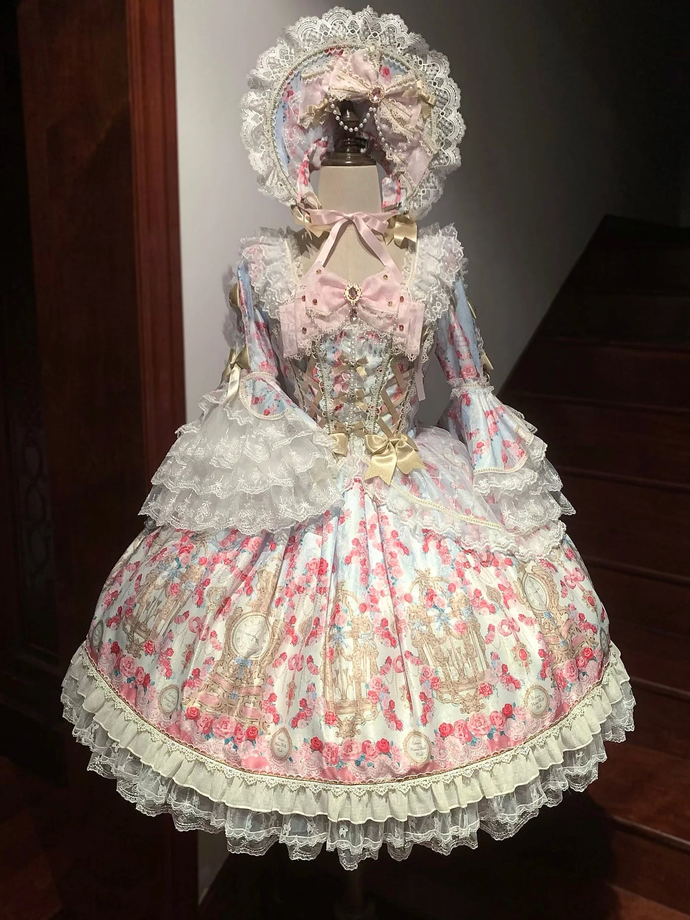 Sugar Girl - Rose Garden Prelude - Sweet Lolita OP Dress, Floral Printed