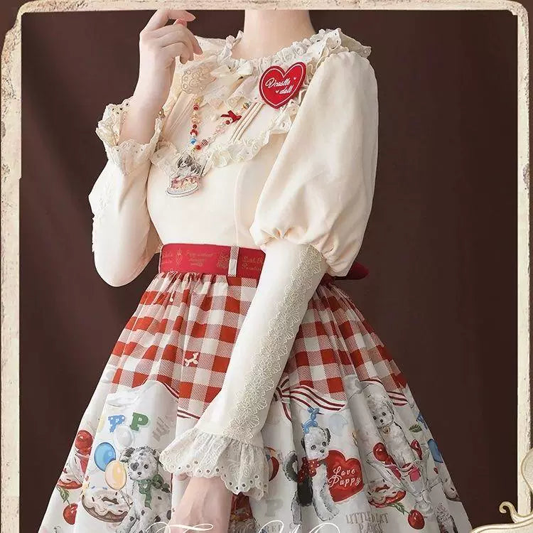 Sweetheart Dream Machine - Winter Ruffle Collar - Fleece-Lined Blouse with a Round Ruffled Collar