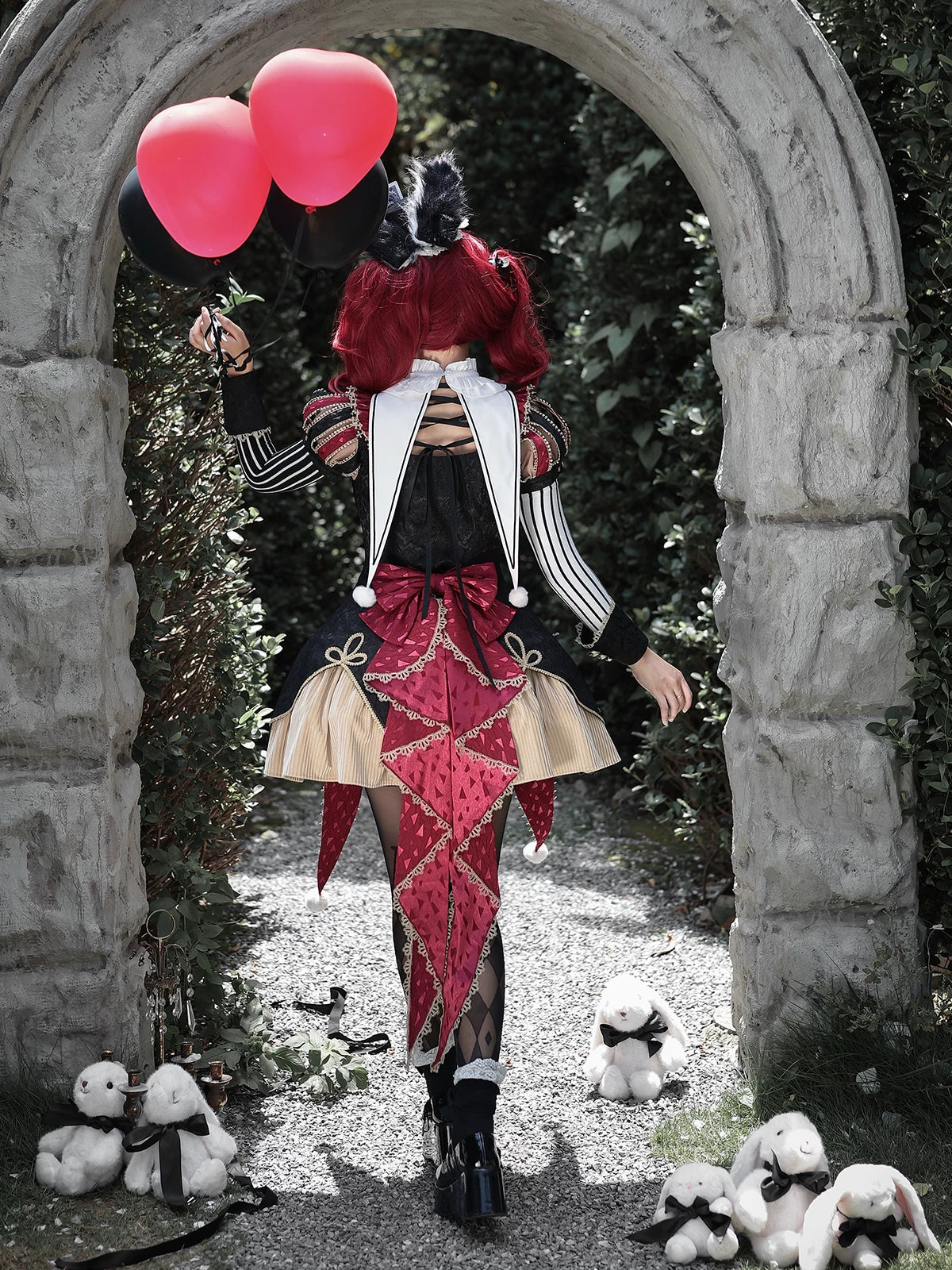 Letters from Unknown Star - Circus Fantasy Night - Gothic Lolita Jacquard Dress, Pointed Tail Hem