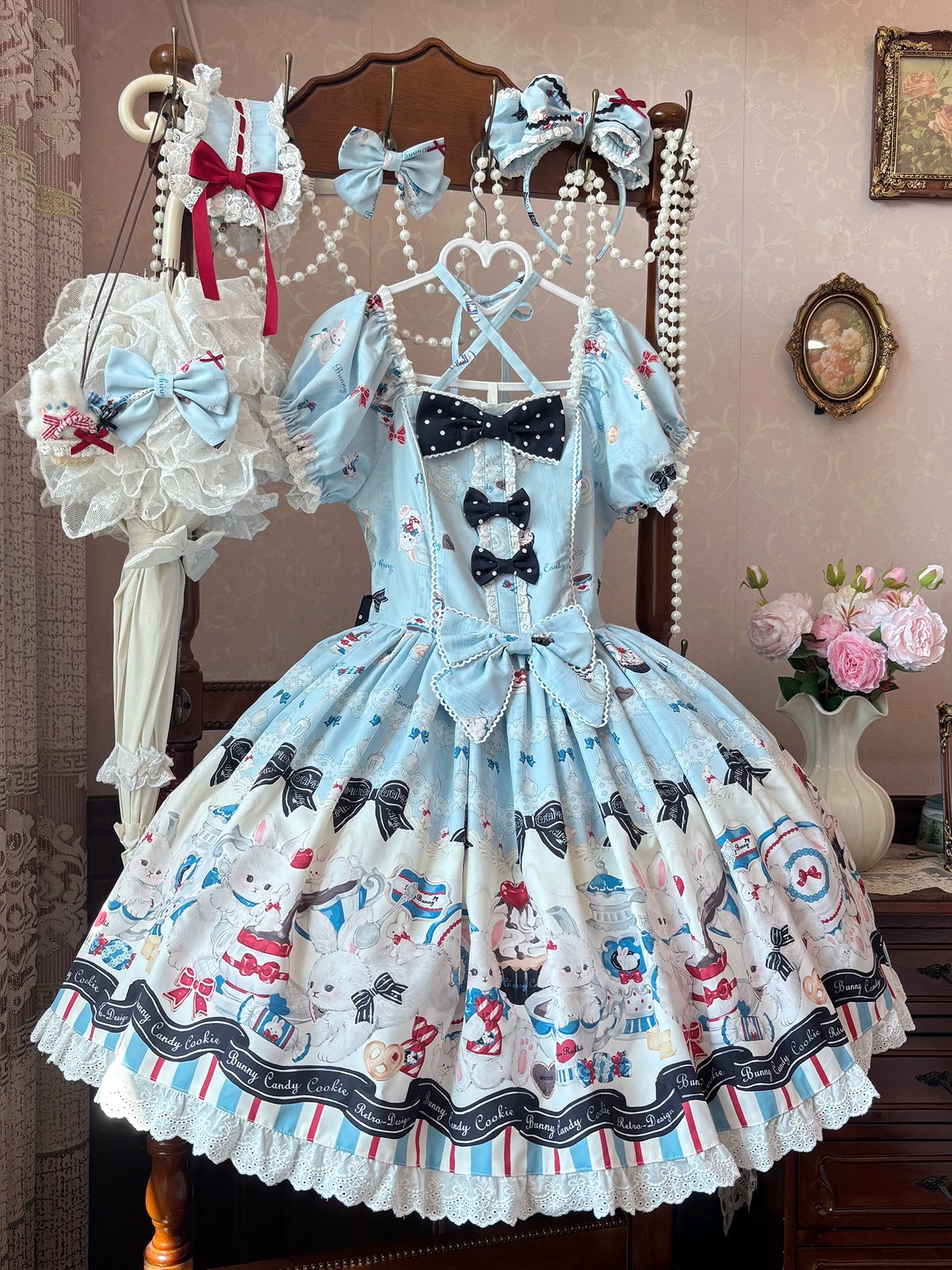 Mystery Rabbit Tea Party - Alice OP / JSK Lolita Dress - detail view 31