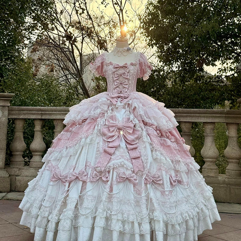 Emoji Dream - Sweet Lolita Princess Evening Dress - Floor-length pink