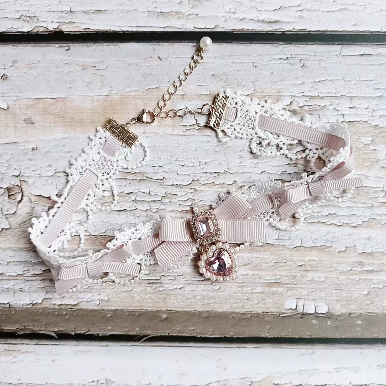 Independent Brand - Heart Pearl Bow - Necklaces, Bracelets and Collars with Heart Charms