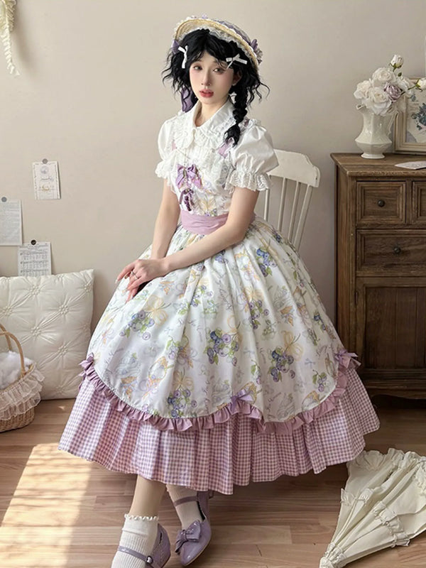 Yueele - Botanical Tea Garden - Plus-Size Lolita Outfit Set - front view