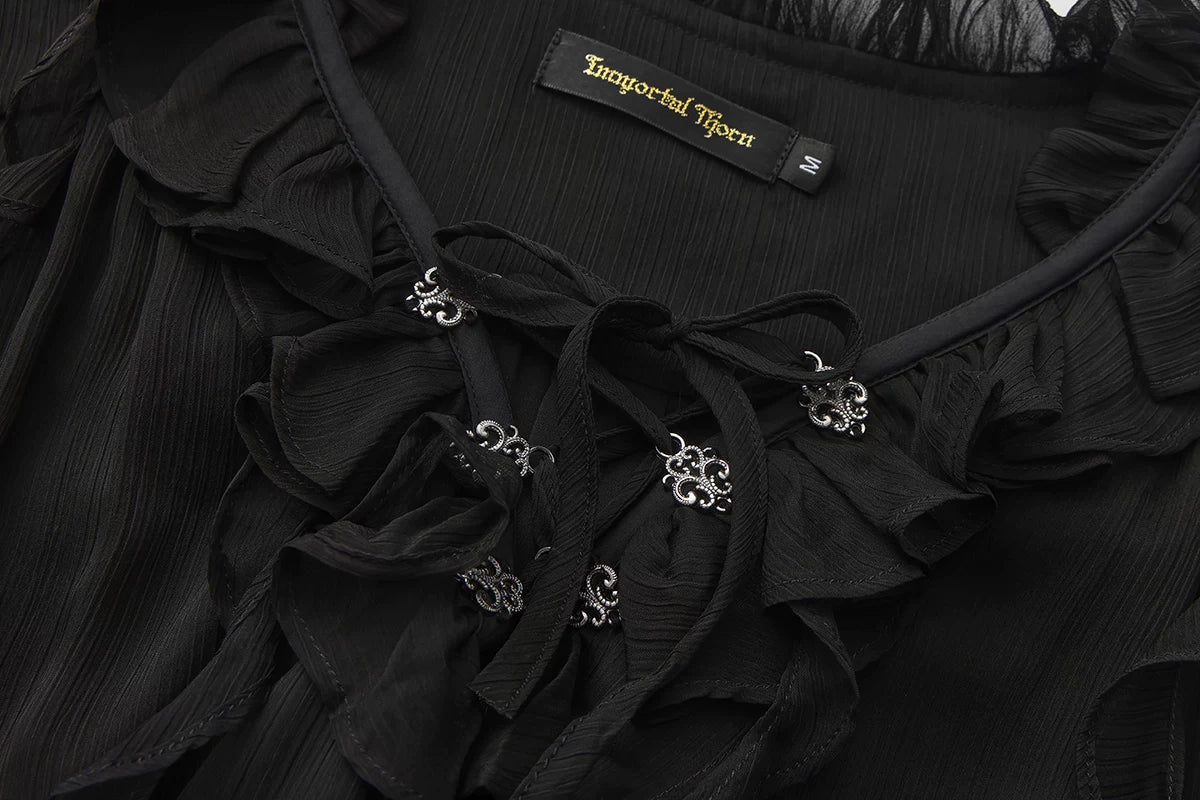 Immortal Thorn - Eternal Treasure Voyage - Ouji Lolita Chiffon Blouse with Ruffles
