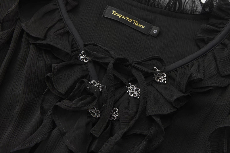 Immortal Thorn - Eternal Treasure Voyage - Ouji Lolita Chiffon Blouse with Ruffles