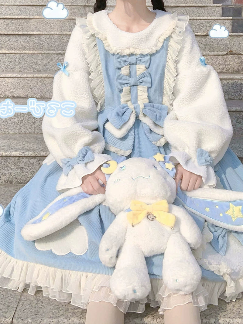 Yueele - Cloudbreak Winter - Plus-Size Sweet Lolita OP Dress - detail view 4