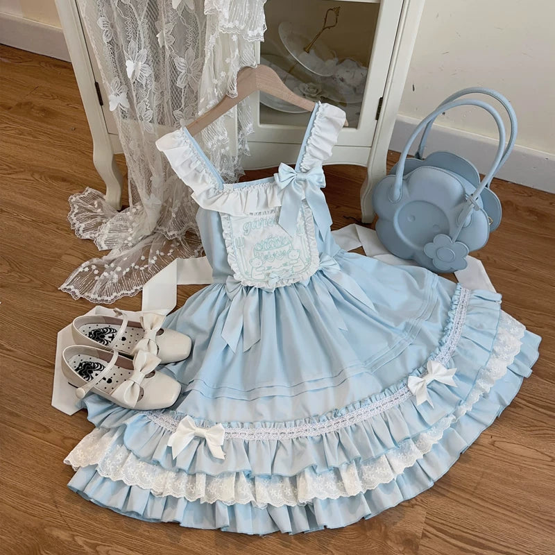 Lady Han Bear Sweetheart JSK dress from Lolita Fetch, featuring a cute, sweet design with bear motifs and a charming, vintage-inspired style.