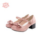 Escarpins arrondis rose mat talon moyen / 34