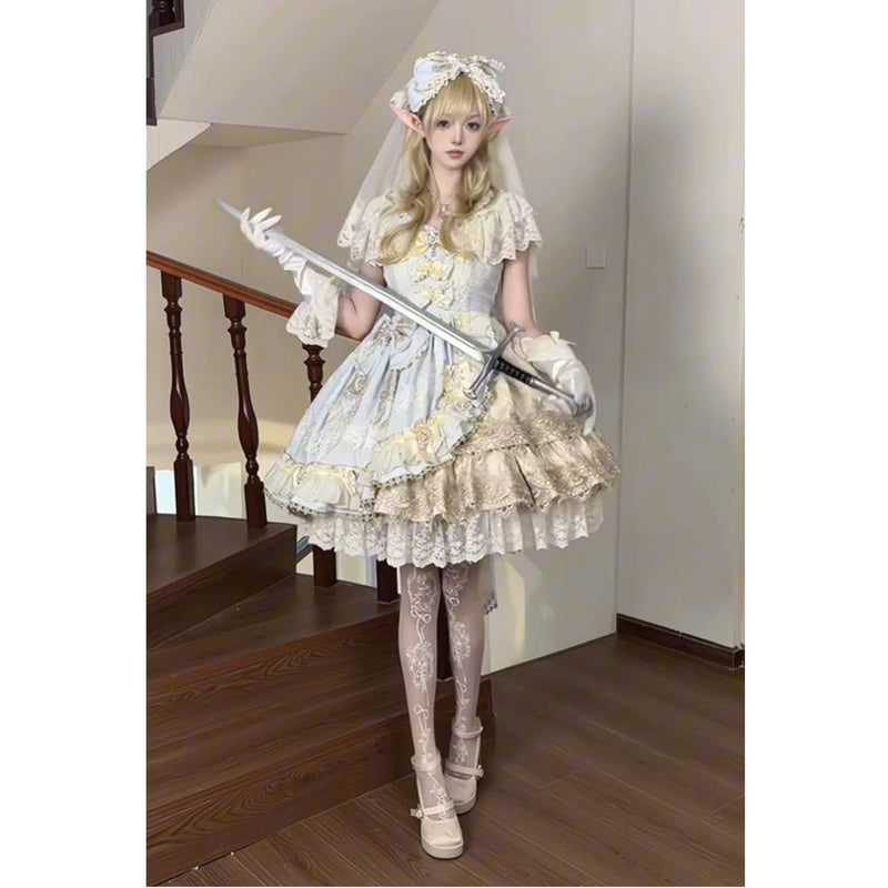 Creamy - Lolita's Heart - Lolita Dress Set with Lace Ruffles