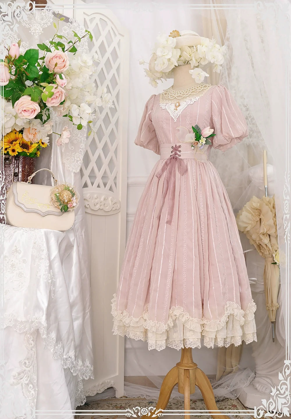 Miss Point - Tulip - Classic Lolita OP Dress Short Sleeve Dress Multicolors