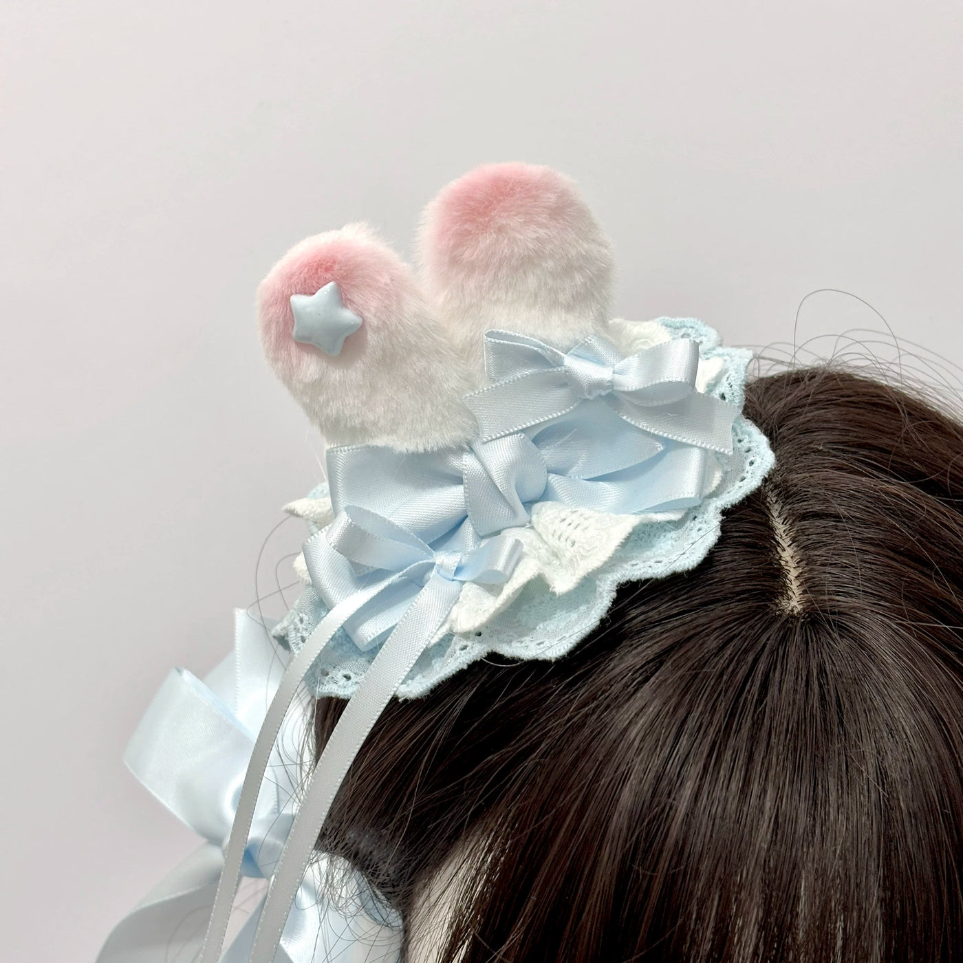 Cat Tart - Blue White Cake - Mini Top Hat with Rabbit Ears
