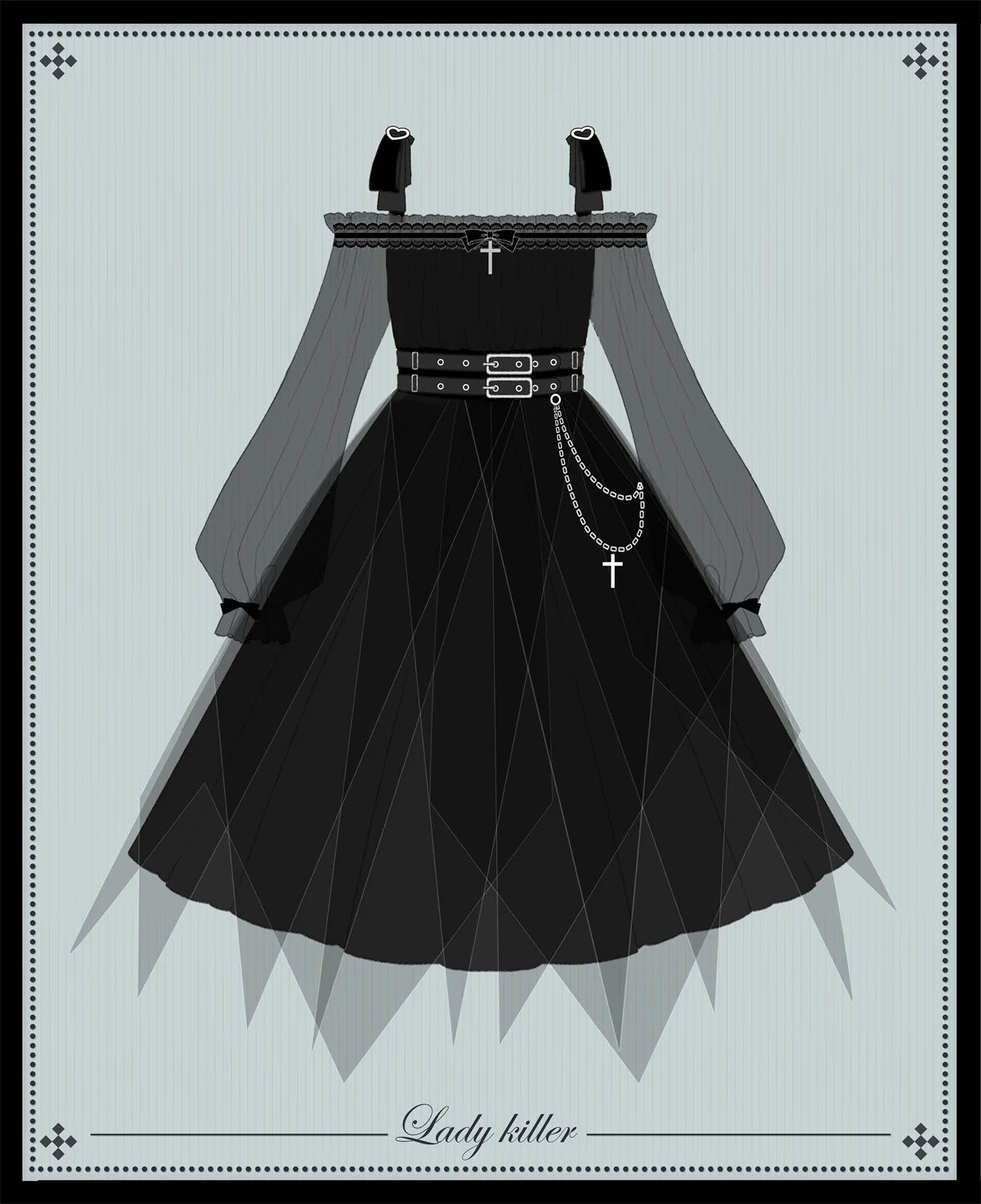 Your Princess - Gothic Lolita High Waist Black Dress - OP Dress