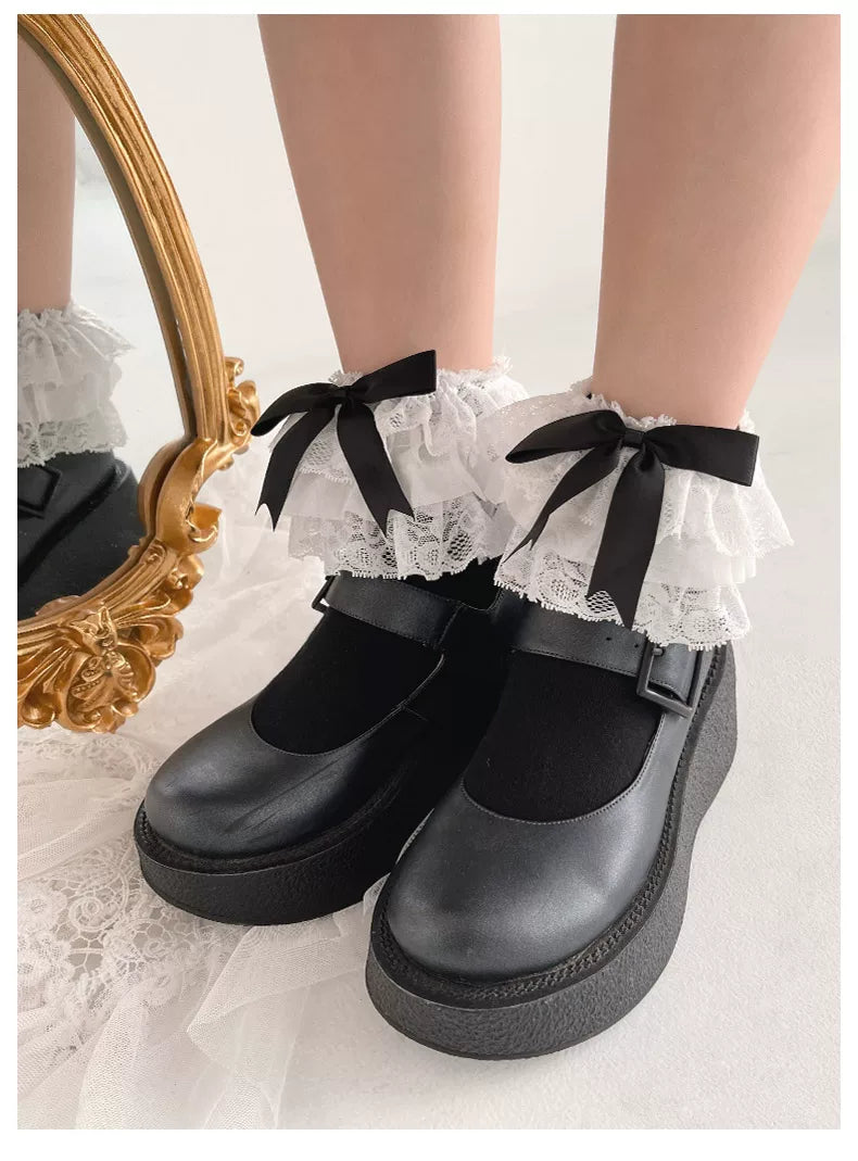 Sock Noble - Bow Lace - Short Socks with Lace Cuffs