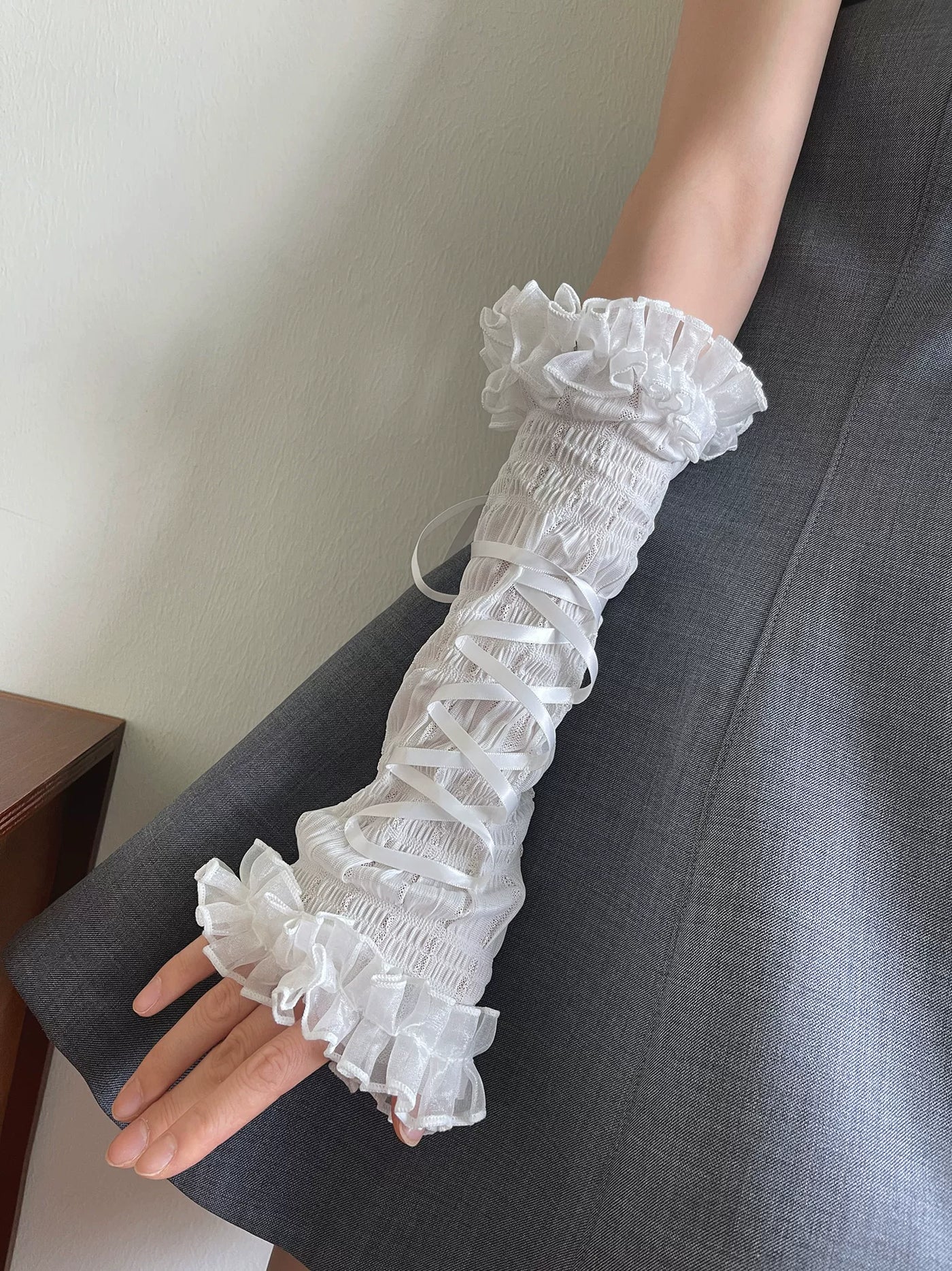 Sock Noble - Ballet Lace - Long Hand Sleeves with Ribbon Lacing