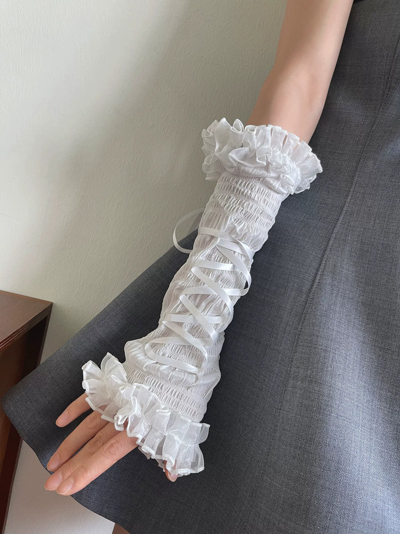 Sock Noble - Ballet Lace - Long Hand Sleeves with Ribbon Lacing