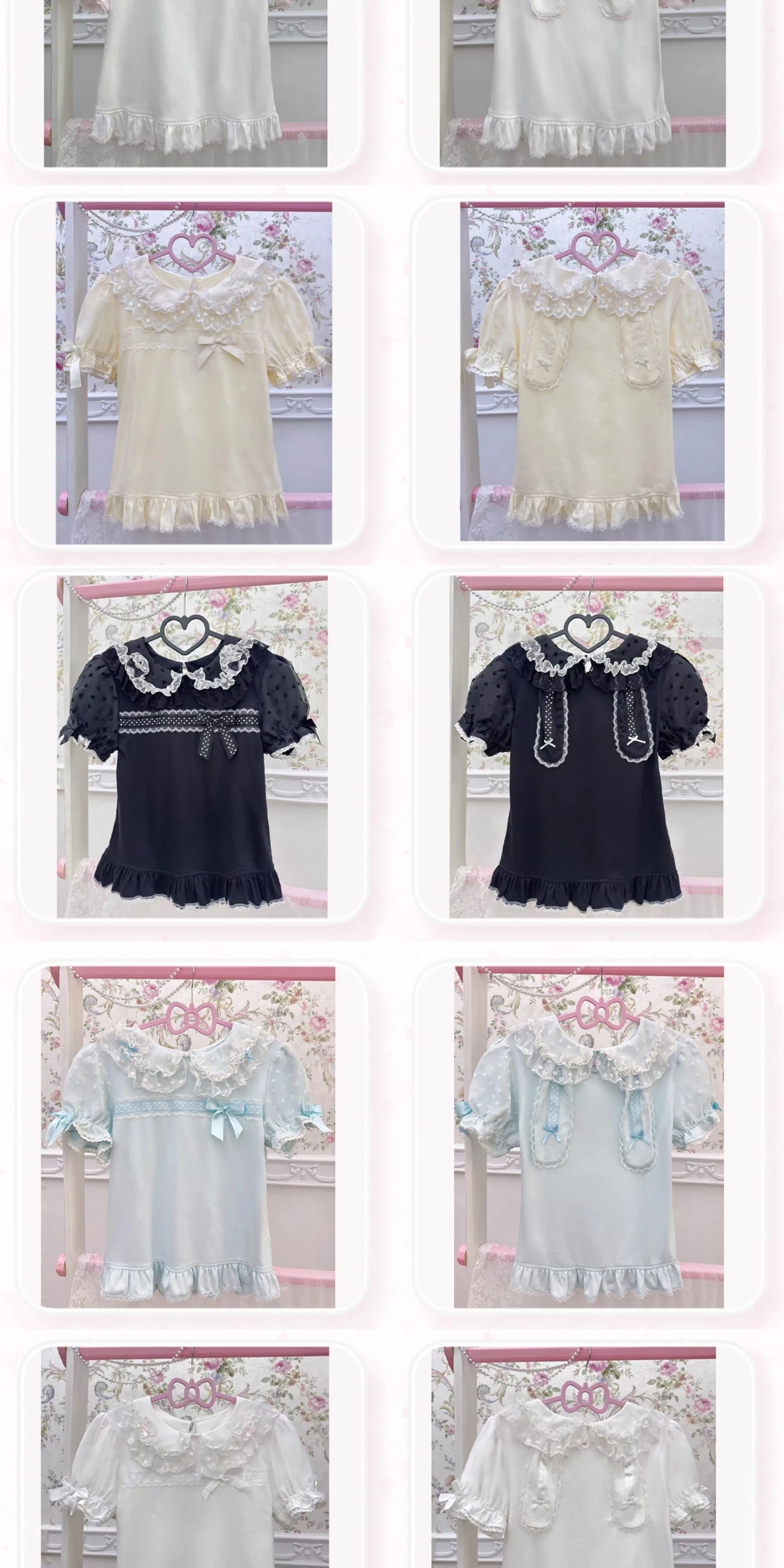 Galette Bunny - Bunny-Ear Collar - Short-Sleeve Inner Top with Lace Trim