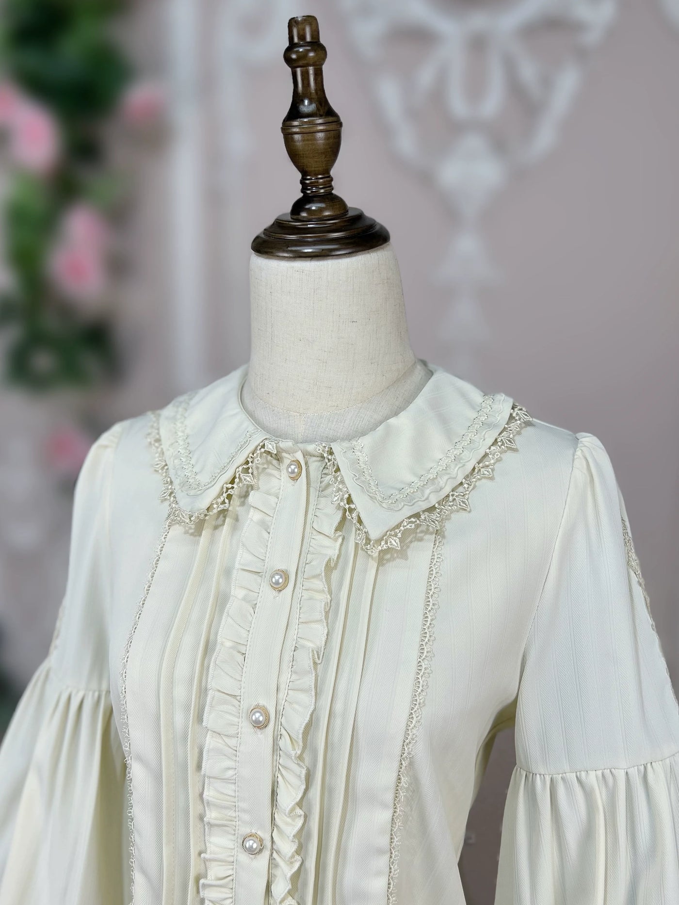 DMFS Lolita - Sweet Lolita Blouse Winter Doll - Collar Shirt Long Sleeve Fit Top Innerwear