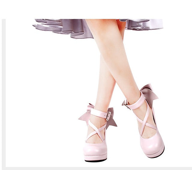 Angelic imprint - Elegant Lolita Shoes Princess - Bowknot Lolita Heels Shoes Shoes