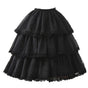 Black - Upgraded Version with Lace Layer & Cotton Lining / 70 cm - Adjustable Petticoat Length 50-70 cm